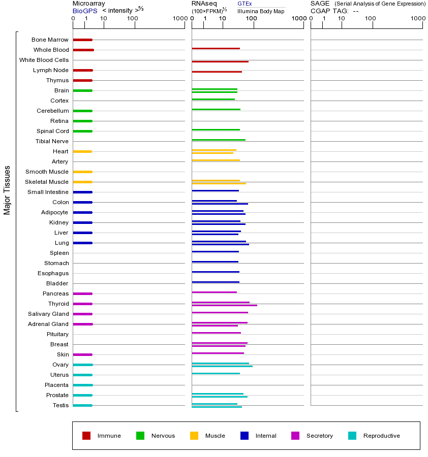 Gene expression across tissues