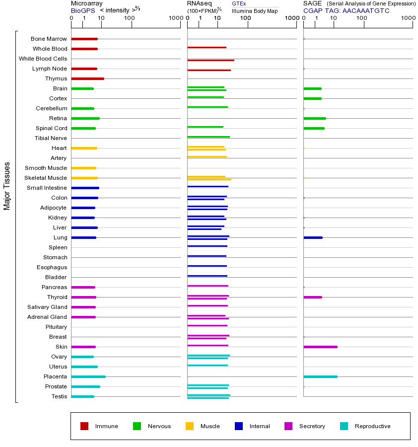 Gene expression across tissues