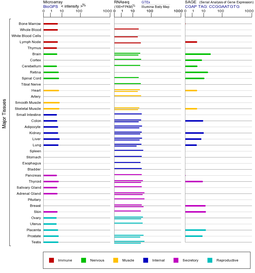 Gene expression across tissues