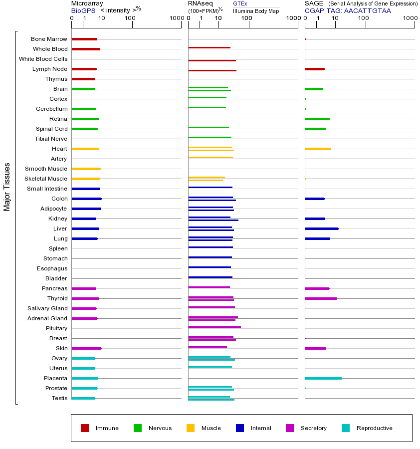 Gene expression across tissues