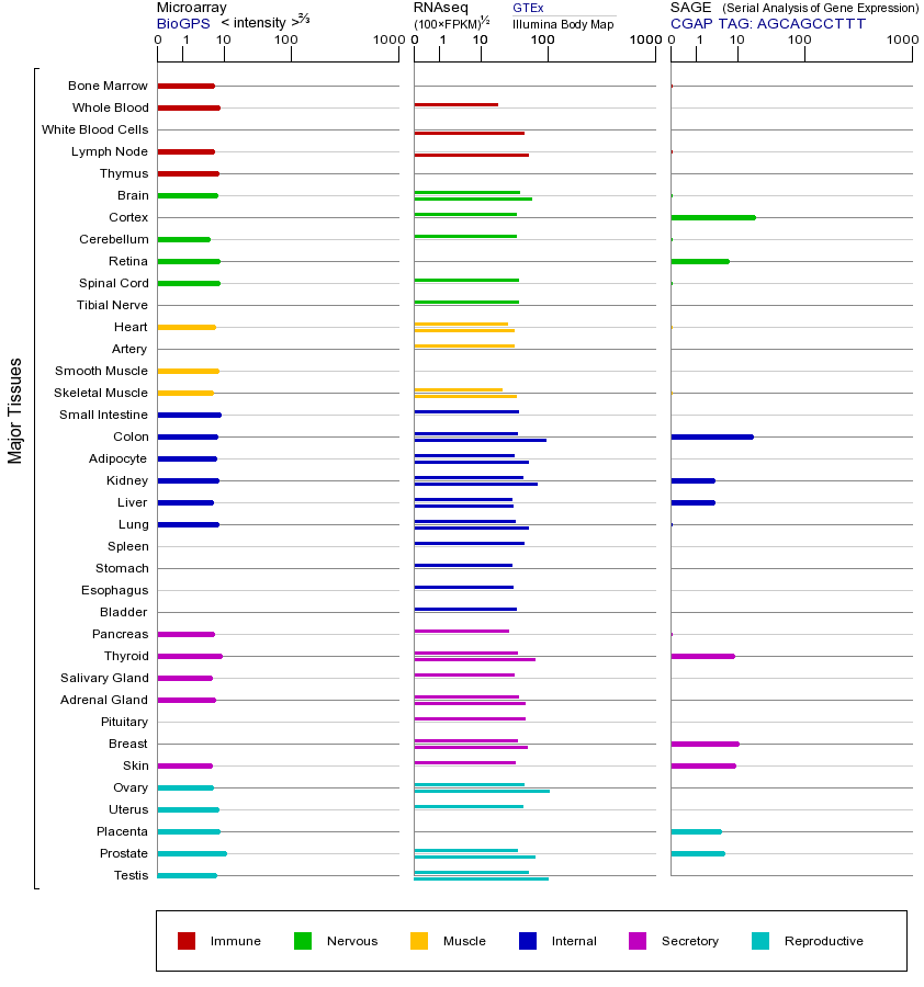 Gene expression across tissues