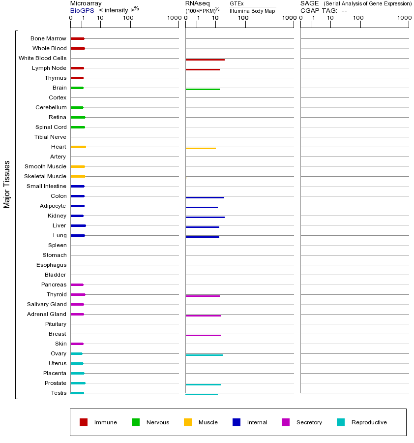 Gene expression across tissues