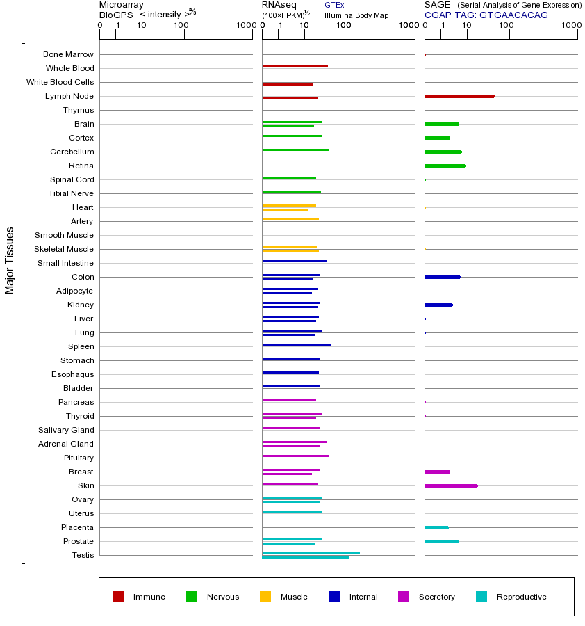 Gene expression across tissues