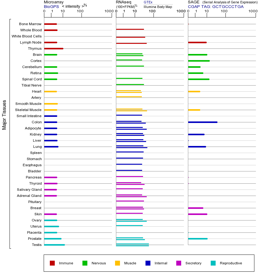 Gene expression across tissues