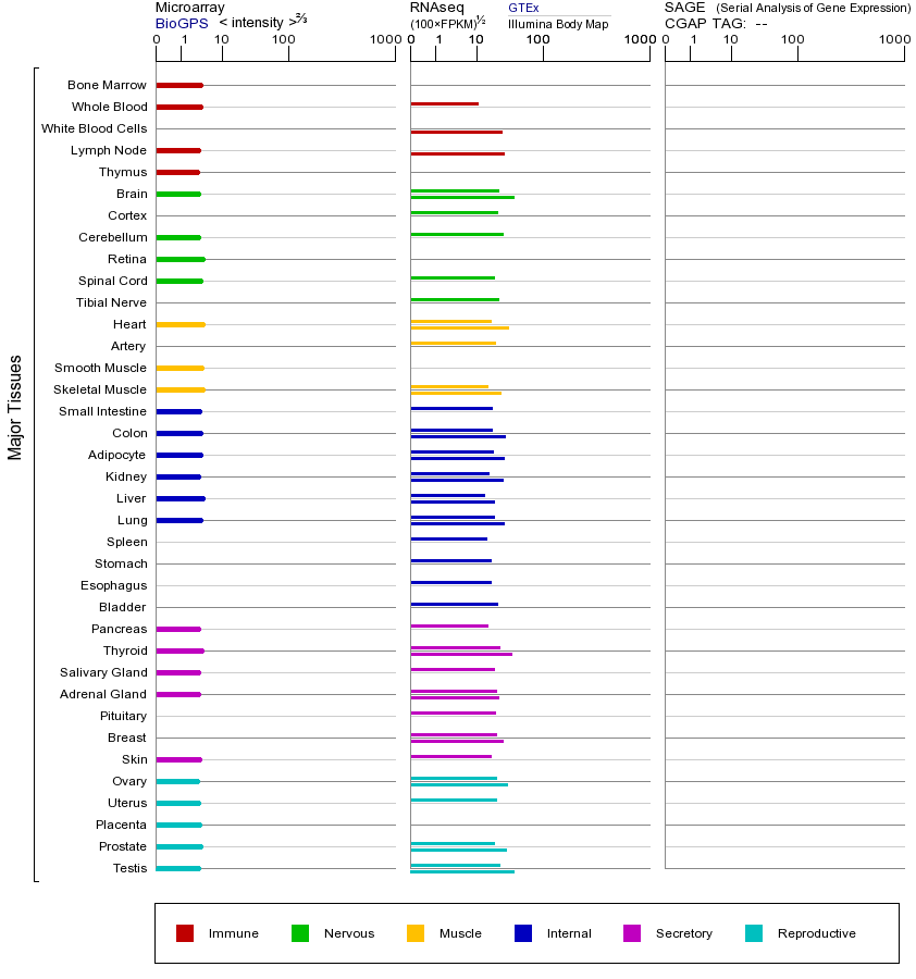 Gene expression across tissues