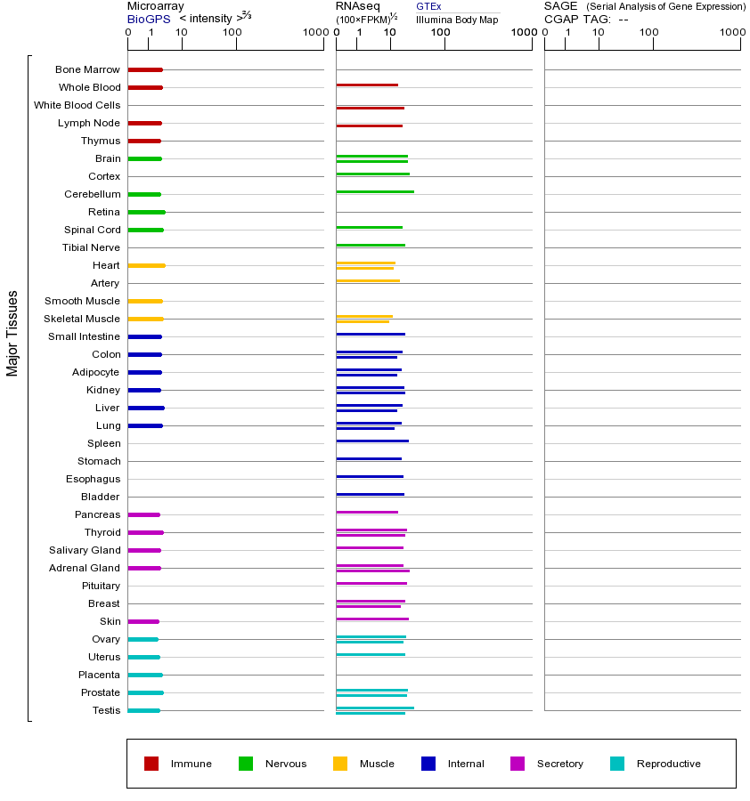 Gene expression across tissues