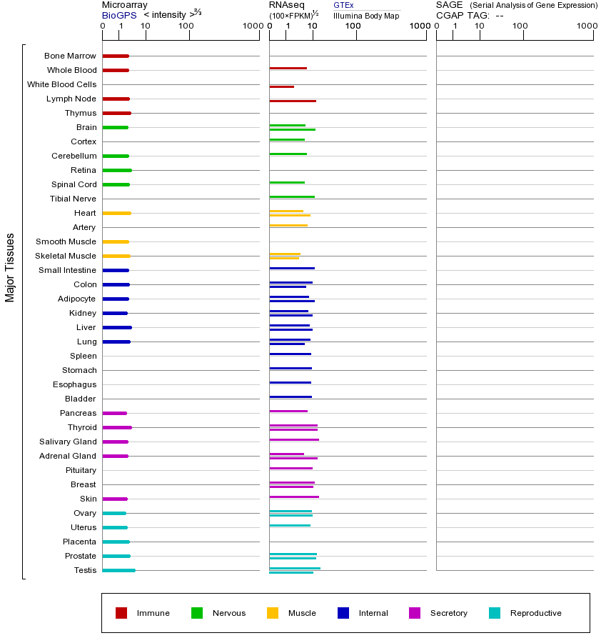 Gene expression across tissues
