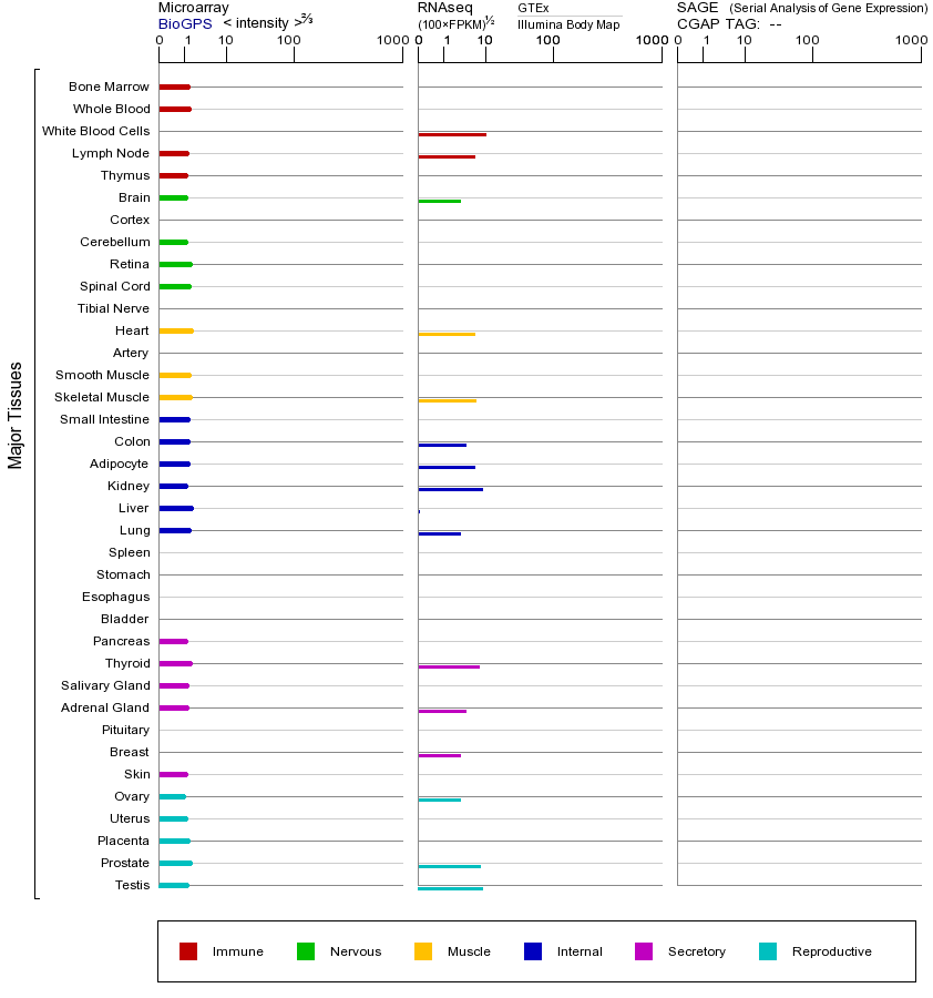 Gene expression across tissues