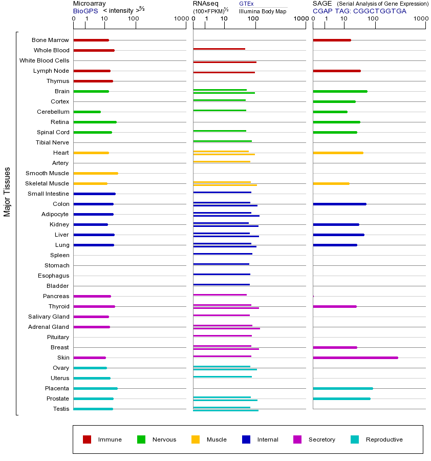 Gene expression across tissues
