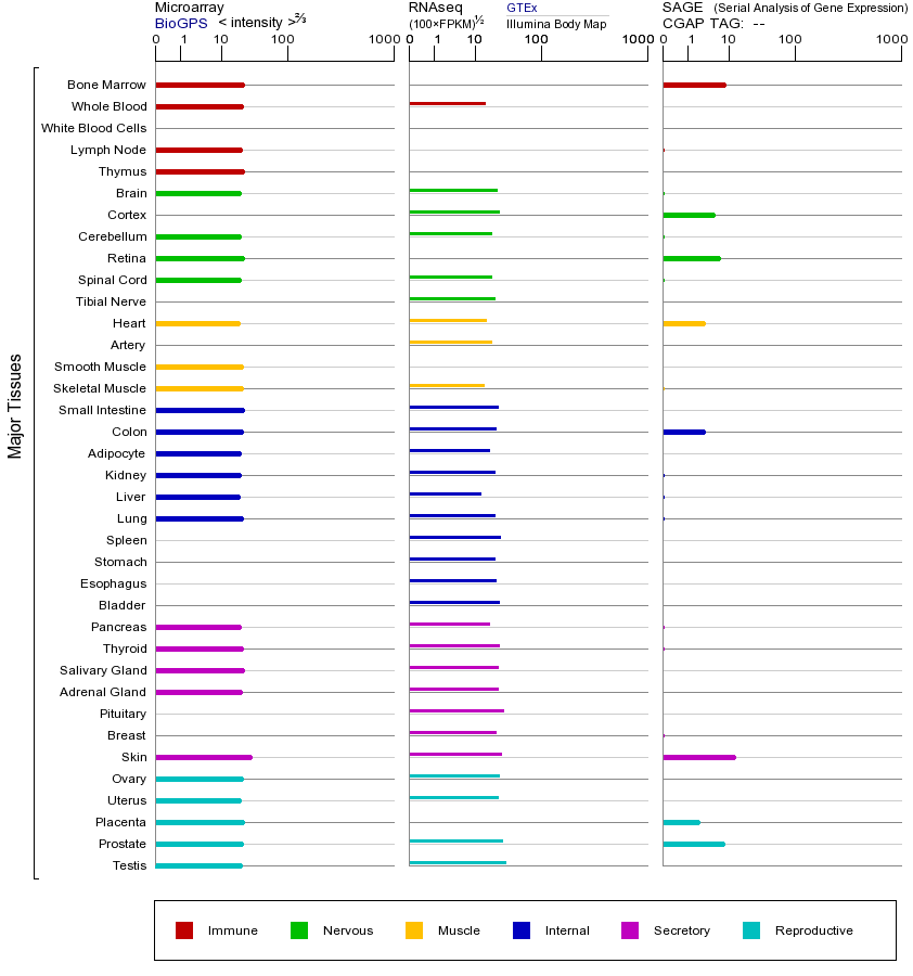 Gene expression across tissues