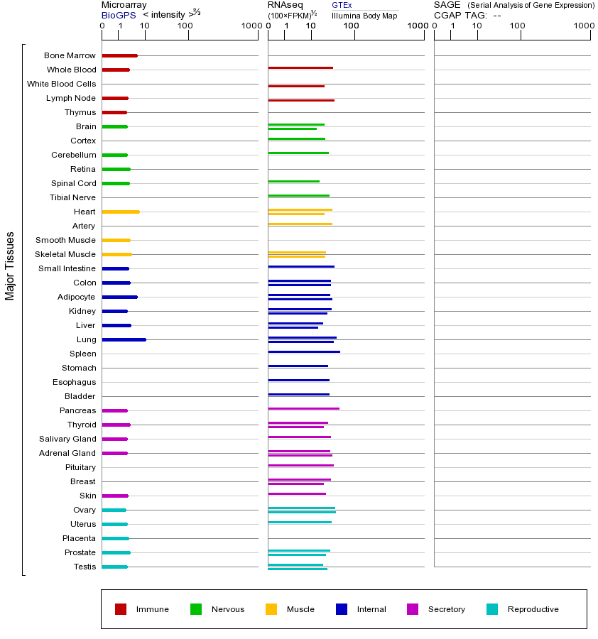 Gene expression across tissues