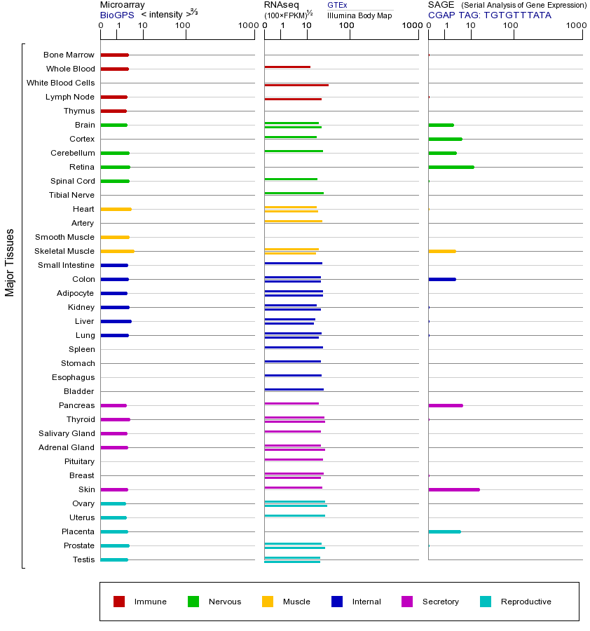 Gene expression across tissues