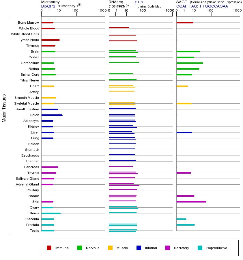 Gene expression across tissues